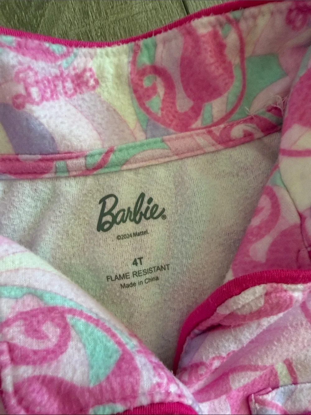 Barbie Collared Long Sleeve with Pants Pajama Set- Toddler Girl 4T